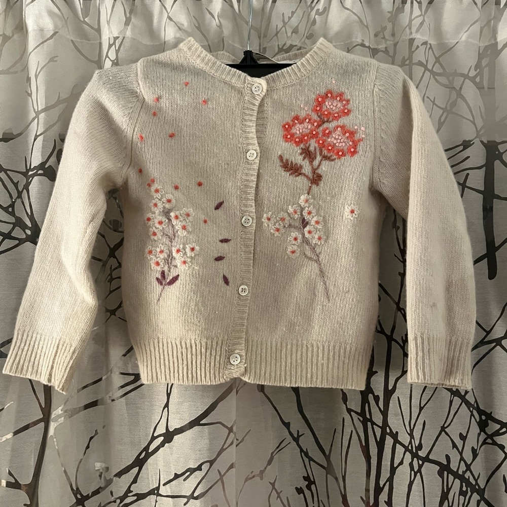 Bonpoint floral embroidered cardigan